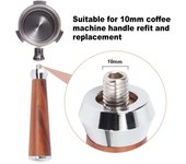 Mango de madera maciza para café Leeseph M10, portafiltros, herramientas para máquina de café expreso, accesorios para baristas en casa