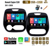 Radio Android Auto para Renault Captur CLIO Samsung QM3 2011-2020 Sistema de navegación GPS estéreo Carplay 2 din DSP HU 2 + 32 GB 1+16GB,A