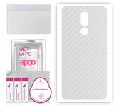 apgo Protective Skin Sticker for the back compatible with Cubot R9 , Wrap Film, Foil, Vinyl - Pattern Transparent Carbon