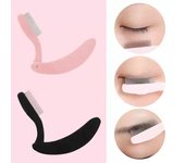 Cepillo de pestañas plegable, portátil, ligero, multifuncional, seguro, para separar pestañas, mango de plástico curvo, dientes de acero inoxidable, peine de acero para cejas
