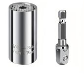 Llave dinamométrica universal de 7-19 mm con cabezal de taladro y trinquete, llave de manguito con agarre mágico, herramientas manuales multifuncionales