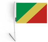 Drapeau adhésif - République du Congo - 14 x 21 cm - Poliéster - Léger - Anverso/verso