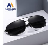 Gafas de sol deportivas polarizadas de aluminio y magnesio para hombre con marco cuadrado retro y patillas de resorte de metal