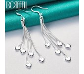 Pendientes de corazón encantadores, joyería de regalo de moda de plata 7.00*0.50cm