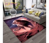 Alfombra 3D con diseño de león y animales de dibujos animados para el hogar, sala de estar, dormitorio, sofá, decoración, alfombra antideslizante para el área de juegos de los niños 40x60cm