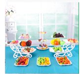 1/2 piezas de soporte para tartas, platos para cupcakes, aperitivos, cesta de frutas creativa de tres capas F
