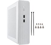 Chasis HTPC G60S de aluminio con fuente de alimentación DCATX y mini-ITX para ordenador de escritorio(USB 2.0 plateado) plata