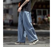 Pantalones vaqueros de pierna ancha para hombre, pantalones vaqueros holgados, rectos, holgados, estilo urbano, para patineta, pantalones neutros, estilo hip hop, informales, de talla grande 5XL negro