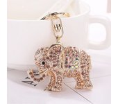 Elefante llavero anillo titular teléfono bolsa coche decoración accesorio blanco