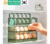 Caja de almacenamiento de huevos para refrigerador de gran capacidad para cocina: organizador de bandeja para huevos portátil de múltiples capas, práctico soporte para huevos con apertura y cierre transparente