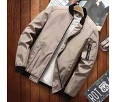 Chaqueta de béisbol para hombre, cuello alto, manga larga, patchwork, color, con bolsillos, cremallera, tapeta, dobladillo elástico, prendas de vestir exteriores para hombre XL negro