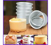 Juego de 5 moldes para tartas, antiadherentes, redondos, extraíbles, para hacer tartas, muffins, para hornear, juego de herramientas para decorar tartas