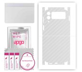 apgo Protective Skin Sticker for the back+sides compatible with Samsung Galaxy Z Flip4, Full Wrap Film, Foil, Vinyl - Pattern Transparent Carbon