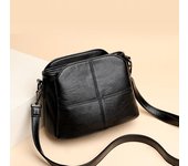 Yogodlns-Bolso cruzado de diseño Retro para mujer, bandolera pequeña de piel sintética de calidad tendencia, bolsos de hombro tipo Bombonera 23x12x17cm negro