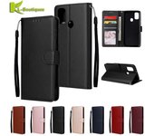 Funda de cuero para Samsung Galaxy A21S, funda para Samsung A21S, funda para Galaxy A12, A21, A215F, funda tipo billetera con tapa for Samsung A21 oro
