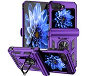 Funda protectora 3 en 1 para teléfono Samsung Z Flip 5, soporte magnético para anillo de coche, funda trasera con soporte para Galaxy Z Flip 3 4 5G Flip3 Flip4 For Samsung Z Flip 3 oro