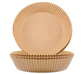 50 piezas de papel pergamino desechable para freidora de aire, bandeja de papel a prueba de aceite, tapete antiadherente para hornear, accesorios para freidora de aire Squareround