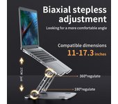 Soporte para tableta y teléfono, soporte ajustable de aleación de aluminio para tableta y iPad de hasta 17  , soporte plegable portátil para ordenador portátil, soporte de refrigeración