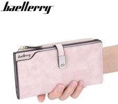 Baellerry, bolsos con cremallera a la moda para mujer, cartera con tarjetero de diseño Vintage de cuero PU, monedero clásico para regalos de mujer 19cm*11cm*3cm rojo