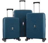 Lot de 3 valises Extensible Rigide Trolley Polycarbonate - LYS Paris 2401-3 - Bleu