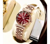 Relojes de lujo para mujer, pulsera de acero inoxidable resistente al agua de alta calidad, reloj de cuarzo para mujer, reloj de pulsera de vestir verde