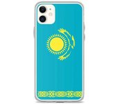 Coque iPhone - Kazajstán - Drapeau officiel - Souple - Multicolore - Compatible iPhone 11
