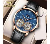 Reloj AILANG para hombre, totalmente automático, mecánico, con doble volante, resistente al agua, con calendario y correa, reloj para hombre