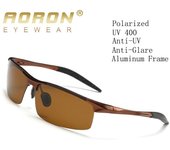 AORON Gafas de sol polarizadas Hombres Clásicos Deportes al aire libre Conducción Gafas de sol UV400 Gafas de marco de aluminio masculino de lujo negro