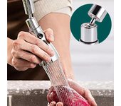 Universal 360 ° giratorio grifo de cocina extensor aireador filtro de salpicaduras de plástico cocina lavabo grifo burbujeador boquilla plata
