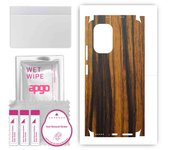 apgo Protective Skin Sticker for the back+sides compatible with Xiaomi Poco F3, Full Wrap Film, Foil, Vinyl - Pattern Tigerwood