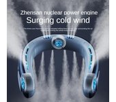 Ventilador de cuello portátil, manos libres, ventilador sin aspas, alimentado por batería, ventilador Personal portátil, diseño de auriculares recargable sin aspas, USB Pow azul
