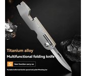 Cuchillo abridor de botellas, mini cuchillo plegable, sacacorchos, aleación de titanio, acero inoxidable, navaja de bolsillo portátil EDC, herramienta de emergencia portátil