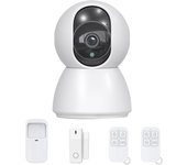 Cámara de seguridad de 3 MP, WiFi 2,4 G, cámara de vigilancia inteligente para interiores con visión nocturna, audio bidireccional y aplicación para teléfono blanco