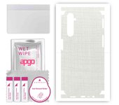 apgo Protective Skin Sticker for the back+sides compatible with Realme 6, Full Wrap Film, Foil, Vinyl - Pattern White Fabric