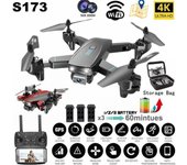 2024 Nuevo S173 RC Drone 4K Cámara dual Quadrotor Avión plegable Posicionamiento de flujo óptico WIFI FPV Helicóptero aéreo de larga resistencia 1 battery negro