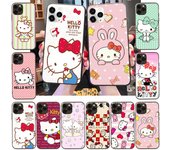 Funda para OPPO Reno 8 6 5 Pro Find X3 A17 A3 A31 A38 A40 A53 A54 A55 A74 A76 A78 A77 A80 A94 A95 A96 Lite Funda Sofe Negra LI26 Lindo Hello Kitty OPPO Find X5 Pro cuero de búfalo