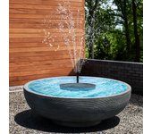 Fuente solar redonda para piscina al aire libre, baño para pájaros, fuente flotante para jardín, bomba de fuente 13cm blanco
