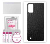 apgo Protective Skin Sticker for the back compatible with Wiko Voix, Wrap Film, Foil, Vinyl - Pattern Black Honeycomb
