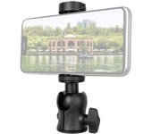 Adaptador de montaje de cámara con cabezal de trípode panorámico, minirótula giratoria de 360 ​​grados, capacidad de carga de 10kg/4,4 libras negro