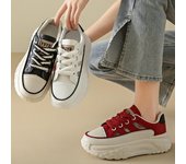 Nuevos zapatos retro para mujer, zapatos de plataforma de primavera, zapatillas casuales, zapatos de diseñador de moda transpirables, zapatillas de mujer de alta calidad 35 negro