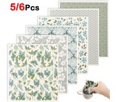 6 paños de cocina ecológicos, reutilizables, suecos, con estampado absorbente, para limpiar vajilla de mostrador.