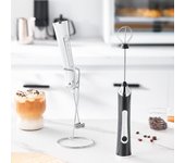 Batidor de leche eléctrico y batidor de huevos de mano double head with bracket negro