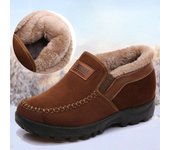 Nuevas botas de moda para hombre, botas de algodón de invierno, botines cálidos de felpa cortos, zapatos gruesos para hombre, calzado informal de gamuza antideslizante para hombre 39 negro