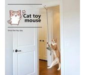 Juguete de simulación para gato y ratón, divertido palo para colgar en la puerta, cuerda retráctil para rascar, ratón, gato de juguete interactivo, suministros para gatos