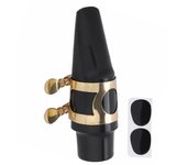 Boquilla de ABS para saxofón alto con tapa y hebilla de metal, almohadillas para caña, instrumentos musicales