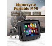 Pantalla LCD de navegación GPS portátil para motocicleta de 5 pulgadas, inalámbrica, Android Auto Carplay, IPX7, monitor impermeable, Moto Car Play