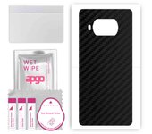 apgo Protective Skin Sticker for the back compatible with Xiaomi Mi 10T Lite 5G, Wrap Film, Foil, Vinyl - Pattern Carbon Black