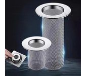 Filtro de desagüe de piso de acero inoxidable, malla antiobstrucción para fregadero de cocina, filtro para baño, colector de pelos, filtro de red resistente para fugas de ducha
