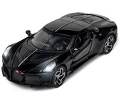 1:32 Bugatti La Voiture Noire Modelo de Coche, Juguete de aleación de Zinc con Sonido y luz para niños, niñas, colección de vehículos, réplicas de Modelos de Coches a Escala 1/32-15.5x7x4cm