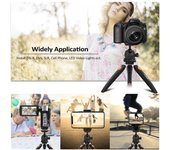 Andoer H20 Mini trípode de mesa portátil plegable para cámara de teléfono soporte con bola extraíble naranja